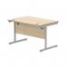 Astin Rectangular Single Upright Cantilever Desk 1200x800x730mm Canadian Oak/Silver KF803158 KF803158