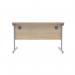 Astin Rectangular Single Upright Cantilever Desk 1200x800x730mm Canadian Oak/Silver KF803158 KF803158