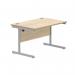 Astin Rectangular Single Upright Cantilever Desk 1200x800x730mm Canadian OakSilver KF803158 KF803158