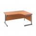 First Radial Right Hand Desk 1800x1200x730mm Beech/Silver KF803164 KF803164