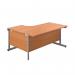First Radial Right Hand Desk 1800x1200x730mm BeechSilver KF803164 KF803164