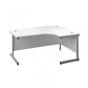 First Radial Right Hand Desk 1800x1200x730mm White/Silver KF803188 KF803188