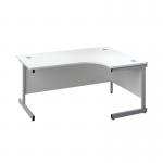 First Radial Right Hand Desk 1800x1200x730mm WhiteSilver KF803188 KF803188