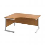 First Radial Left Hand Desk 1800x1200x730mm Nova OakWhite KF803201 KF803201
