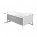 First Radial Left Hand Desk 1800x1200x730mm White/White KF803218 KF803218