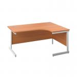 First Radial Right Hand Desk 1800x1200x730mm Beech/White KF803225 KF803225