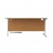First Radial Right Hand Desk 1800x1200x730mm Nova OakWhite KF803232 KF803232