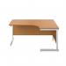 First Radial Right Hand Desk 1800x1200x730mm Nova OakWhite KF803232 KF803232