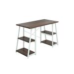 Jemini Soho Desk with Angled Shelves 1200x600x770mm Dark Walnut/White Leg KF80324 KF80324