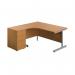 First Radial Left Hand Desk with Pedestal 1600x800-1200mm Nova OakSilver KF803263 KF803263