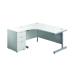 First Radial Left Hand Desk with Pedestal 1600 White/Silver KF803270