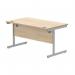 Astin Rectangular Single Upright Cantilever Desk 1400x800x730mm Canadian Oak/Silver KF803288 KF803288