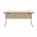 Astin Rectangular Single Upright Cantilever Desk 1400x800x730mm Canadian Oak/Silver KF803288 KF803288