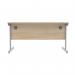 Astin Rectangular Single Upright Cantilever Desk 1400x800x730mm Canadian OakSilver KF803288 KF803288