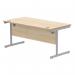 Astin Rectangular Single Upright Cantilever Desk 1600x800x730mm Canadian Oak/Silver KF803297 KF803297