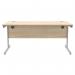 Astin Rectangular Single Upright Cantilever Desk 1600x800x730mm Canadian Oak/Silver KF803297 KF803297