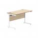 Astin Rectangular Single Upright Cantilever Desk 1200x600x730mm Canadian Oak/Arctic White KF803307 KF803307