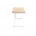 Astin Rectangular Single Upright Cantilever Desk 1200x600x730mm Canadian Oak/Arctic White KF803307 KF803307