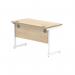 Astin Rectangular Single Upright Cantilever Desk 1200x600x730mm Canadian Oak/Arctic White KF803307 KF803307