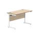 Astin Rectangular Single Upright Cantilever Desk 1200x600x730mm Canadian Oak/Arctic White KF803307 KF803307