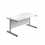 First Rectangular Cantilever Desk 1200x800x730mm WhiteSilver KF803331 KF803331