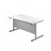 First Rectangular Cantilever Desk 1200x800x730mm WhiteSilver KF803331 KF803331
