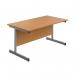 First Rectangular Cantilever Desk 1400x800x730mm Nova Oak/Silver KF803386 KF803386