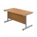 First Rectangular Cantilever Desk 1400x800x730mm Nova OakSilver KF803386 KF803386