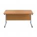 First Rectangular Cantilever Desk 1400x800x730mm Nova OakSilver KF803386 KF803386