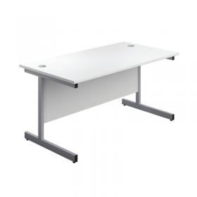 First Rectangular Cantilever Desk 1400x800x730mm White/Silver KF803393 KF803393