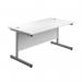 First Rectangular Cantilever Desk 1400x800x730mm White/Silver KF803393 KF803393