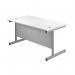 First Rectangular Cantilever Desk 1400x800x730mm White/Silver KF803393 KF803393