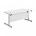 First Rectangular Cantilever Desk 1400x800x730mm White/Silver KF803393 KF803393