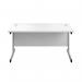 First Rectangular Cantilever Desk 1400x800x730mm White/Silver KF803393 KF803393