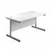 First Rectangular Cantilever Desk 1400x800x730mm WhiteSilver KF803393 KF803393