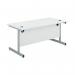 First Rectangular Cantilever Desk 1400x800x730mm WhiteSilver KF803393 KF803393