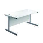 First Rectangular Cantilever Desk 1400x800x730mm White/Silver KF803393 KF803393