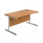 First Rectangular Cantilever Desk 1400x800x730mm Nova OakWhite KF803416 KF803416