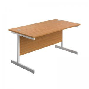 VOW First Rectangular Cantilever Desk 1400x800x730mm Nova OakWhite