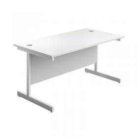 First Rectangular Cantilever Desk 1400x800x730mm White/White KF803423 KF803423