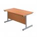 First Rectangular Cantilever Desk 1600x800x730mm Beech/Silver KF803430 KF803430