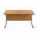 First Rectangular Cantilever Desk 1600x800x730mm Nova Oak/Silver KF803447 KF803447