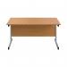 First Rectangular Cantilever Desk 1600x800x730mm Nova OakSilver KF803447 KF803447