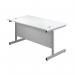 First Rectangular Cantilever Desk 1600x800x730mm White/Silver KF803454 KF803454