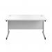 First Rectangular Cantilever Desk 1600x800x730mm White/Silver KF803454 KF803454