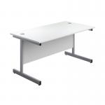 First Rectangular Cantilever Desk 1600x800x730mm WhiteSilver KF803454 KF803454