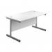 First Rectangular Cantilever Desk 1600x800x730mm WhiteSilver KF803454 KF803454