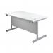 First Rectangular Cantilever Desk 1600x800x730mm WhiteSilver KF803454 KF803454