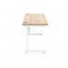 Astin Rectangular Single Upright Cantilever Desk 1400x600x730mm Canadian OakArctic White KF803457 KF803457