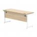 Astin Rectangular Single Upright Cantilever Desk 1600x600x730mm Canadian OakArctic White KF803467 KF803467